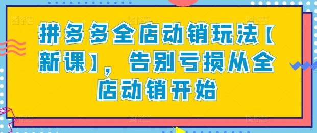 拼多多全店动销玩法【新课】，告别亏损从全店动销开始-识享社