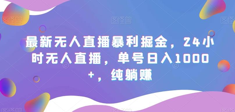 最新无人直播暴利掘金，24小时无人直播，单号日入1000+，纯躺赚-识享社