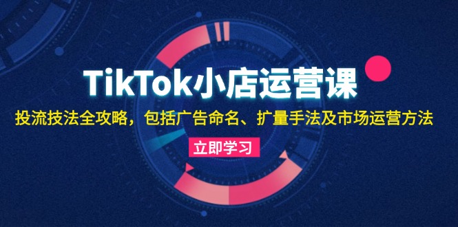 TikTok小店运营课：投流技法全攻略，包括广告命名 扩量手法及市场运营方法-识享社