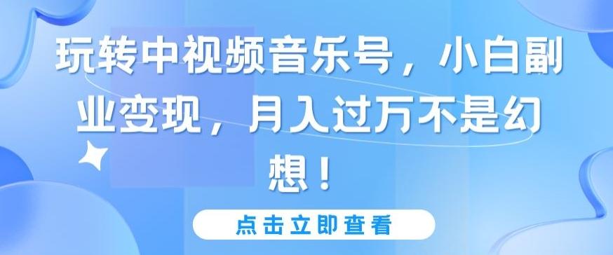玩转中视频音乐号,小白副业变现,月入过万不是幻想【揭秘】-识享社