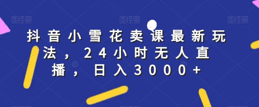 抖音小雪花卖课最新玩法,24小时无人直播,日入3000+【揭秘】-识享社