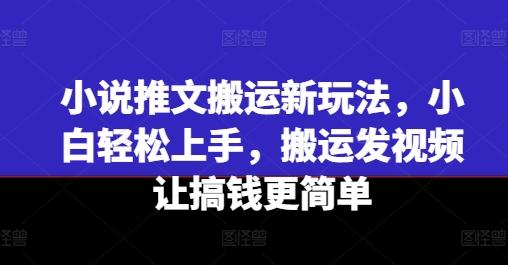 小说推文搬运新玩法,小白轻松上手,搬运发视频让搞钱更简单-识享社