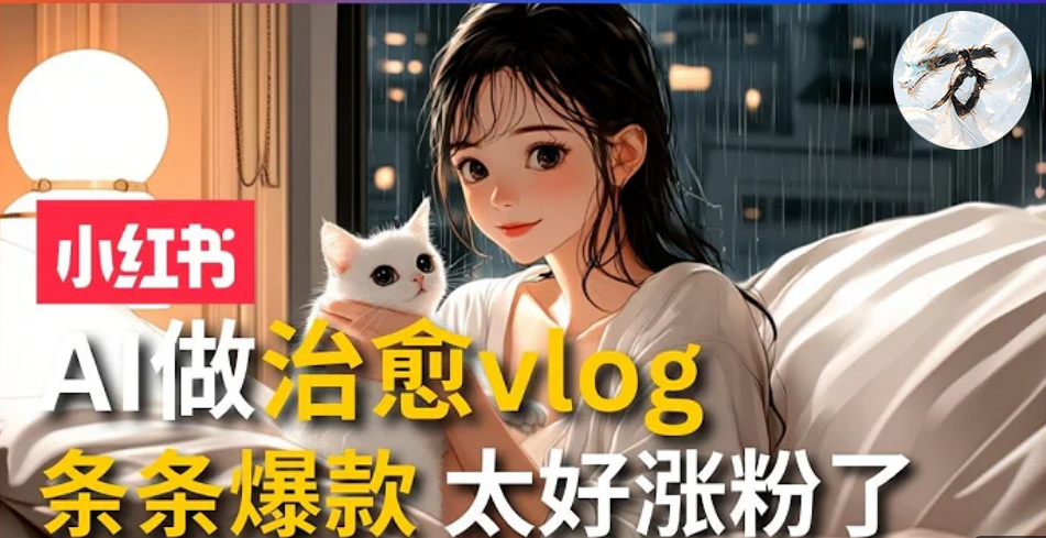AI治愈系vlog动画视频，小红书1个月轻松涨粉破万，商单报价1500+日入2000+-识享社