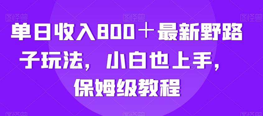 单日收入800＋最新野路子玩法，小白也上手，保姆级教程-识享社