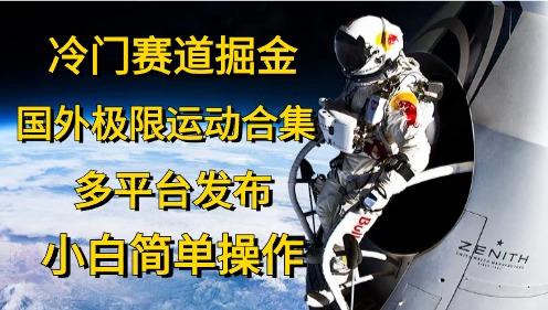 冷门赛道掘金,国外极限运动视频合集,多平台发布,小白简单操作-识享社