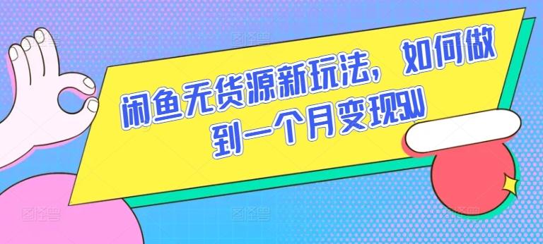 闲鱼无货源新玩法，如何做到一个月变现5W【揭秘】-识享社
