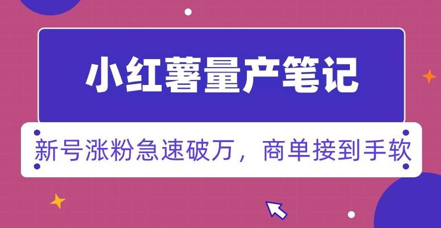 小红书量产笔记，一分种一条笔记，新号涨粉急速破万，新黑马赛道，商单接到手软【揭秘】-识享社