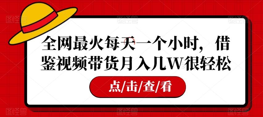 全网最火每天一个小时,借鉴视频带货月入几W很轻松【揭秘】-识享社