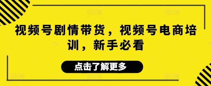 视频号剧情带货，视频号电商培训，新手必看-识享社