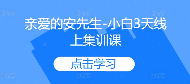 亲爱的安先生-小白3天线上集训课-识享社