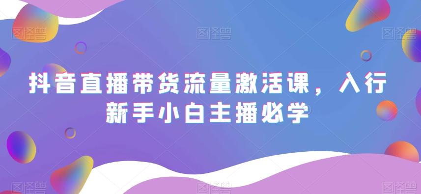 抖音直播带货流量激活课,入行新手小白主播必学-识享社