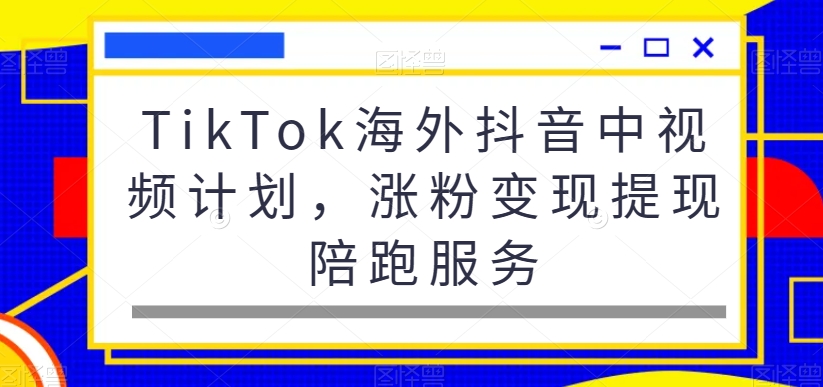 TikTok海外抖音中视频计划，涨粉变现提现陪跑服务-识享社