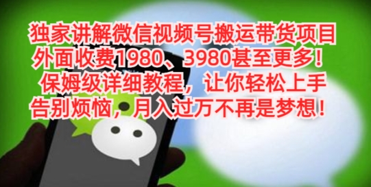 独家讲解微信视频号搬运带货项目，保姆级详细教程-识享社