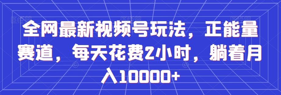 全网最新视频号玩法，正能量赛道，每天花费2小时，躺着月入10000+【揭秘】-识享社