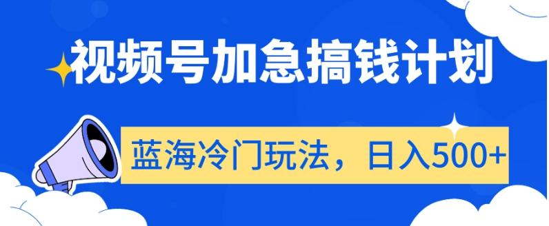 视频号加急搞钱计划，蓝海冷门玩法，日入500+【揭秘】-识享社