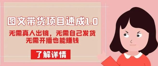 图文带货项目速成1.0：无需真人出镜，无需自己发货，无需开播也能赚钱！-识享社