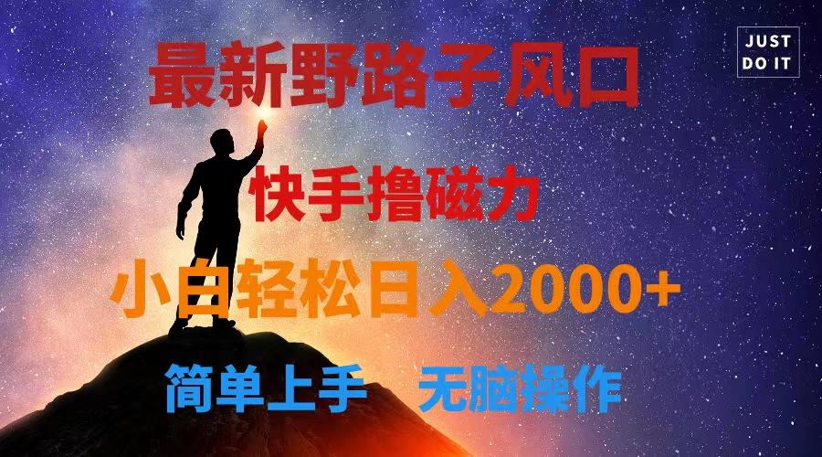 最新风口！快手撸磁力，野路子，小白无脑操作日入2000+-识享社