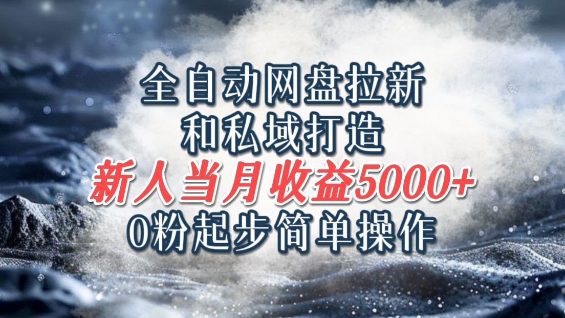 全自动网盘拉新和私域打造,0粉起步简单操作,新人入门当月收益5000以上-识享社