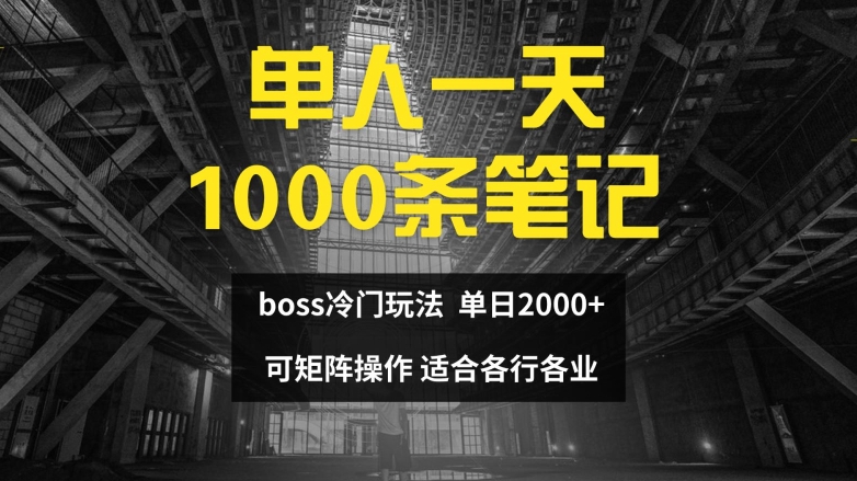 单人一天1000条笔记，日入2000+，BOSS直聘的正确玩法【揭秘】-识享社