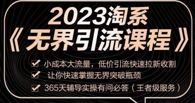 2023淘系无界引流实操课程，​小成本大流量，低价引流快速拉新收割，让你快速掌握无界突破瓶颈-识享社