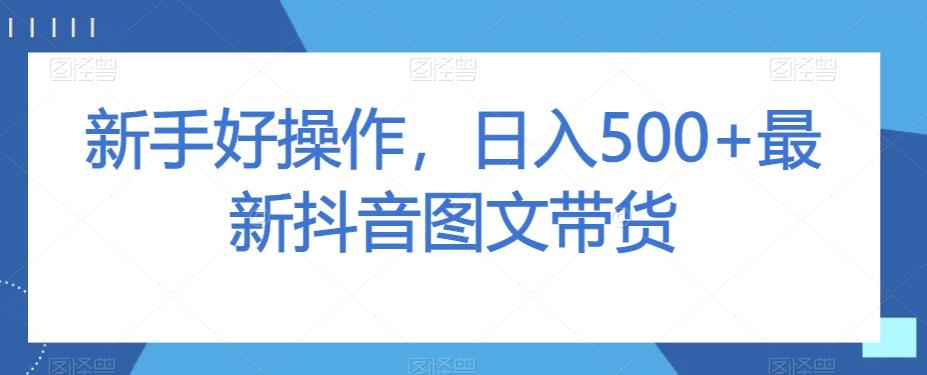 新手好操作，日入500+最新抖音图文带货【揭秘】-识享社