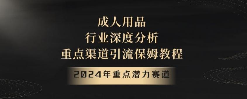 2024年重点潜力赛道，成人用品行业深度分析，重点渠道引流保姆教程【揭秘】-识享社