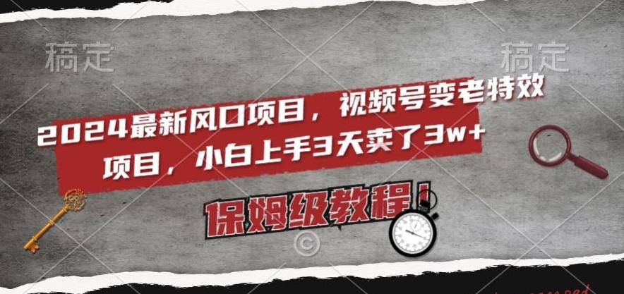 2024最新风口项目，视频号变老特效项目，电脑小白上手3天卖了3w+，保姆级教程【揭秘】-识享社