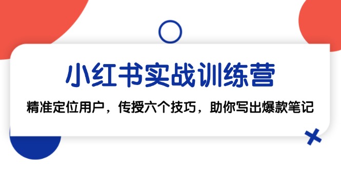小红书实战训练营：精准定位用户，传授六个技巧，助你写出爆款笔记-识享社