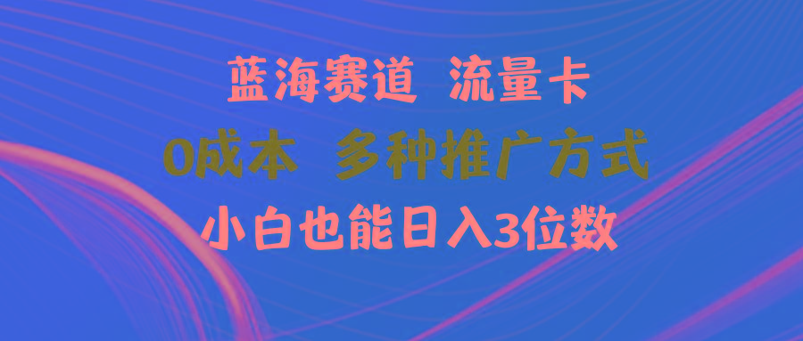 蓝海赛道 流量卡 0成本 小白也能日入三位数-识享社