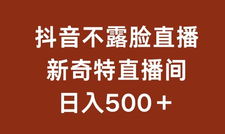不露脸挂机直播，新奇特直播间，日入500+【揭秘】-识享社