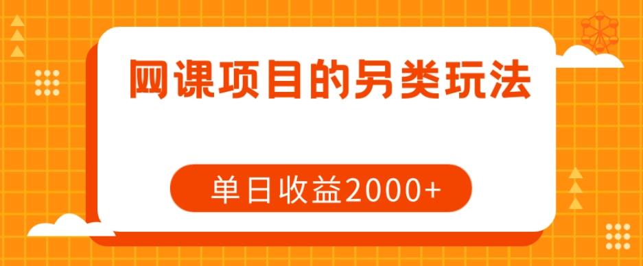网课项目的另类玩法，单日收益2000+【揭秘】-识享社