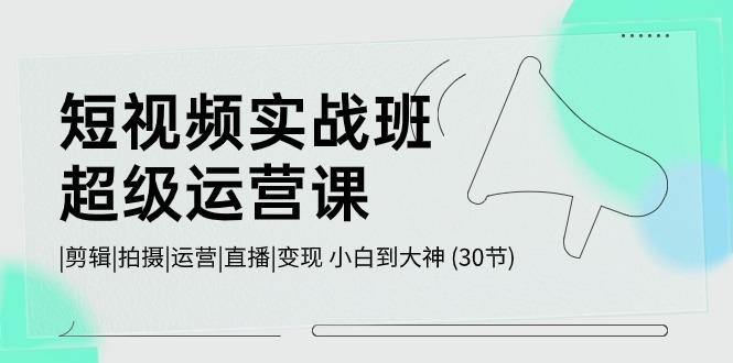 短视频实战班超级运营课 |剪辑|拍摄|运营|直播|变现 小白到大神 (30节)-识享社