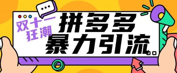 【首发】双十一拼多多暴力引流，日引300+微信-识享社