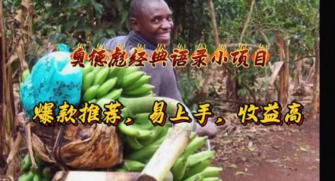 奥德彪经典语录小项目，爆款推荐，易上手，收益高-识享社