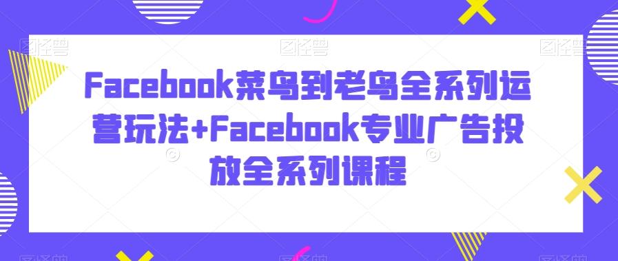 Facebook菜鸟到老鸟全系列运营玩法+Facebook专业广告投放全系列课程-识享社