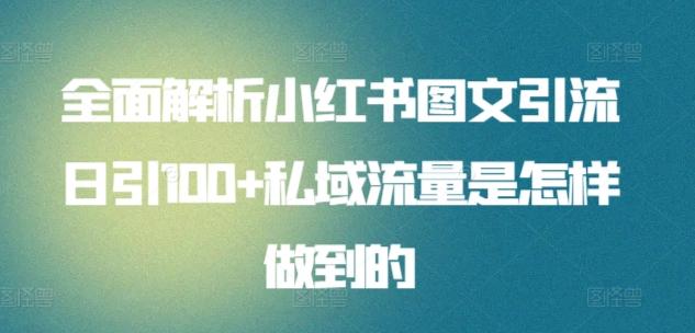 全面解析小红书图文引流日引100+私域流量是怎样做到的【揭秘】-识享社