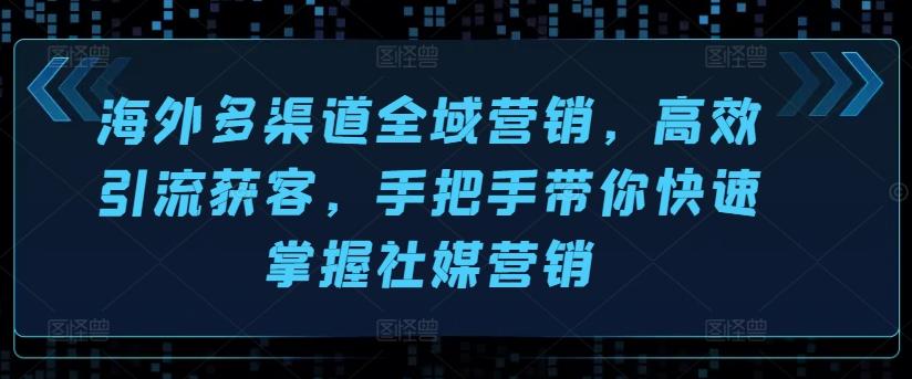 海外多渠道全域营销，高效引流获客，手把手带你快速掌握社媒营销-识享社