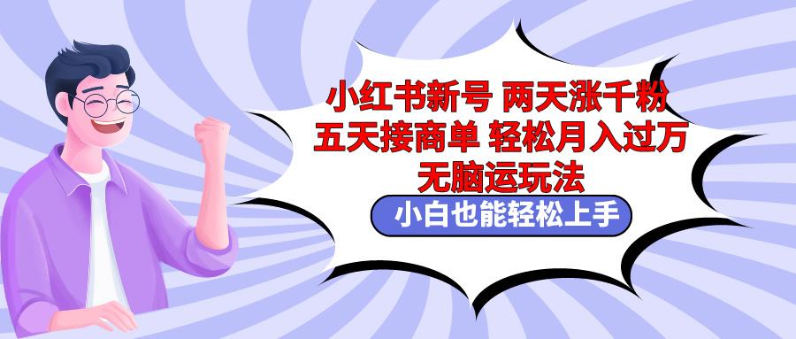 小红书新号两天涨千粉五天接商单轻松月入过万 无脑搬运玩法 小白也能轻…-识享社
