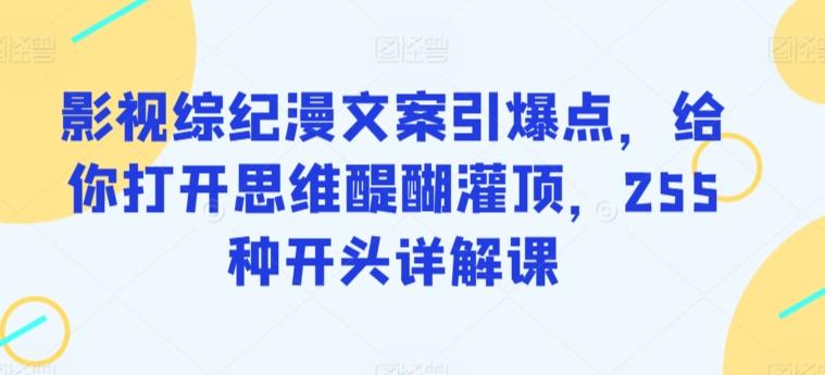 影视综纪漫文案引爆点，给你打开思维醍醐灌顶，255种开头详解课-识享社