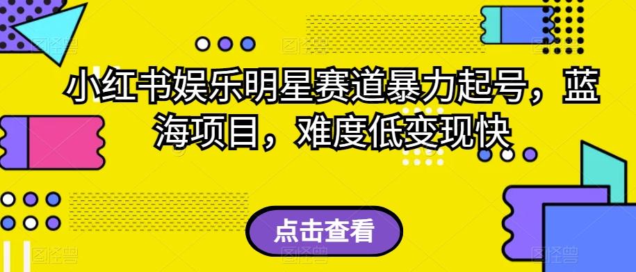 小红书娱乐明星赛道暴力起号,蓝海项目,难度低变现快【揭秘】-识享社