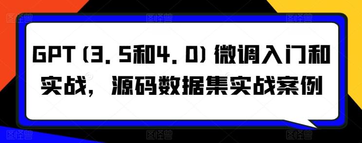 GPT(3.5和4.0)微调入门和实战，源码数据集实战案例-识享社