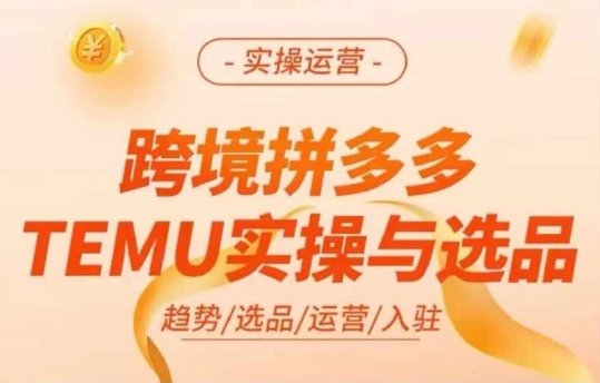 跨境拼多多TEMU实操与选品，多多temu跨境选品运营实操-识享社