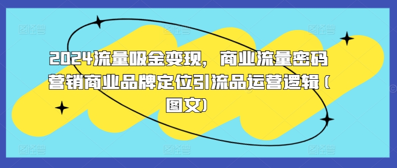 2024流量吸金变现,商业流量密码营销商业品牌定位引流品运营逻辑(图文)-识享社