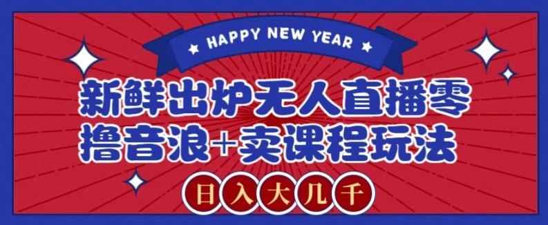 2024最新无人直播零撸音浪+卖课程玩法,日入大几千不是梦【揭秘】-识享社