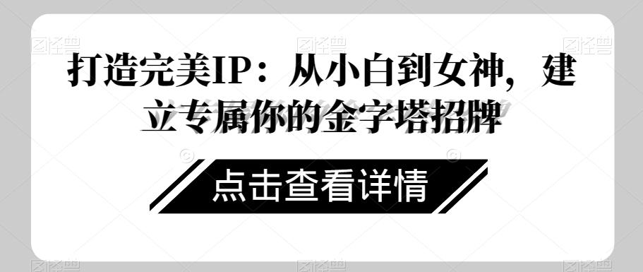 打造完美IP：从小白到女神，建立专属你的金字塔招牌-识享社