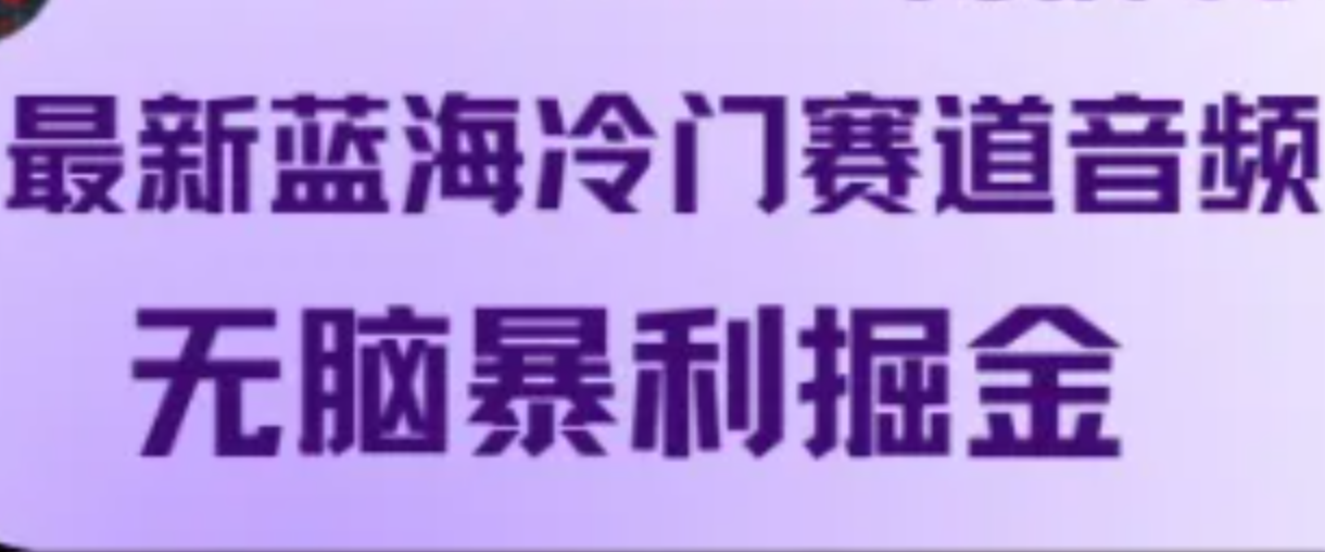 最新蓝海冷门赛道音频，无脑暴利掘金-识享社