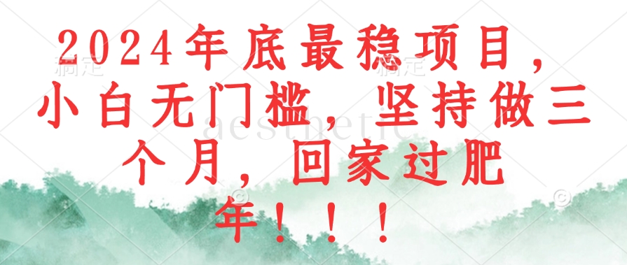 2024年底最稳项目,小白无门槛,坚持做三个月,回家过肥年!!!-识享社