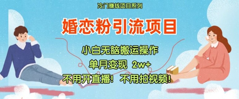 小红书婚恋粉引流，不用开直播，不用拍视频，不用做交付【揭秘】-识享社