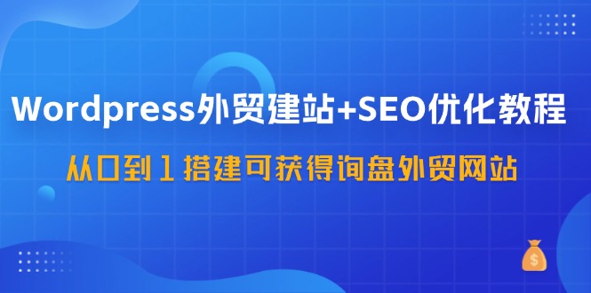 WordPress外贸建站+SEO优化教程，从0到1搭建可获得询盘外贸网站(57节课)-识享社