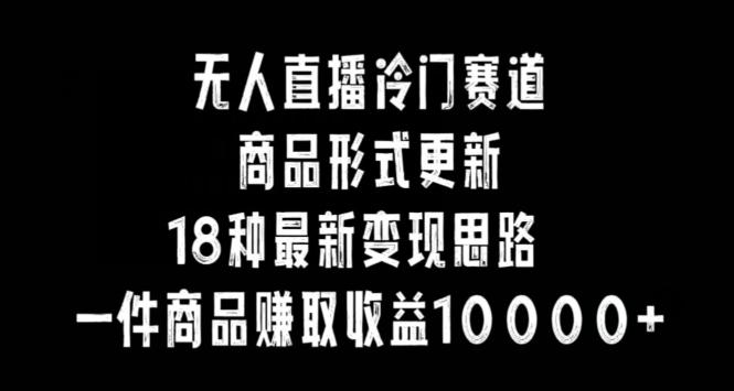 无人直播冷门赛道,商品形式更新,18种变现思路,一件商品赚取收益10000+【揭秘】-识享社